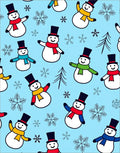 Joyful Snowman Winter Wonderland Snowflakes Rug