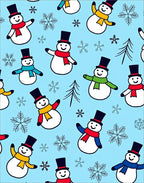 Joyful Snowman Winter Wonderland Snowflakes Rug