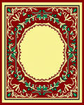 Crimson Green Floral Arch Frame Rug