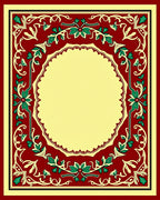 Crimson Green Floral Arch Frame Rug