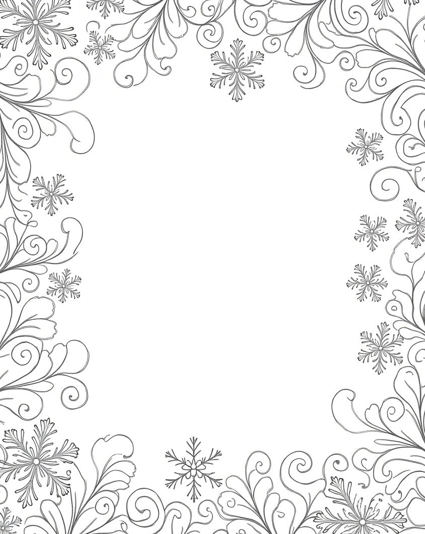 Winter Swirl Snowflake Garland Rug