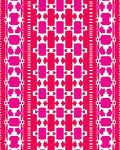 Vibrant Magenta Pink Geometric Border Rug