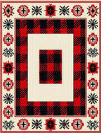 Buffalo Check Floral Border Rug