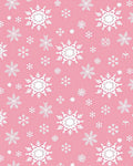 Pink and White Snowflake Cluster Rug