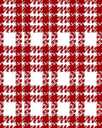 Classic Red Houndstooth Checkered Rug