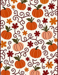 Autumn Orange Pumpkin Swirls Rug