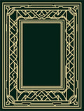 Elegant Gold Geometric Deco Frame Rug