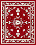 Scarlet Symmetry Bloom Border Rug
