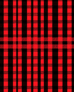 Bold Red Black Plaid Check Area Rug