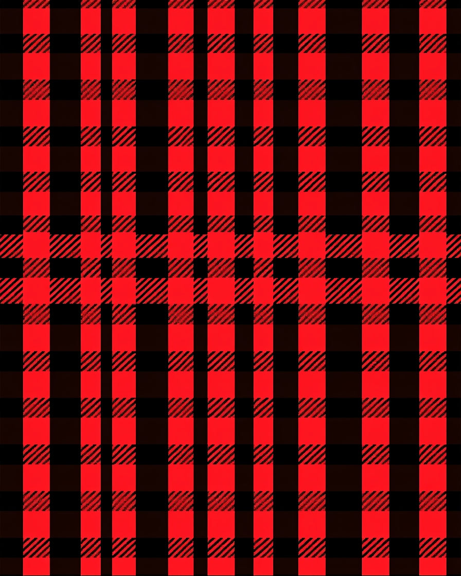 Bold Red Black Plaid Check Area Rug