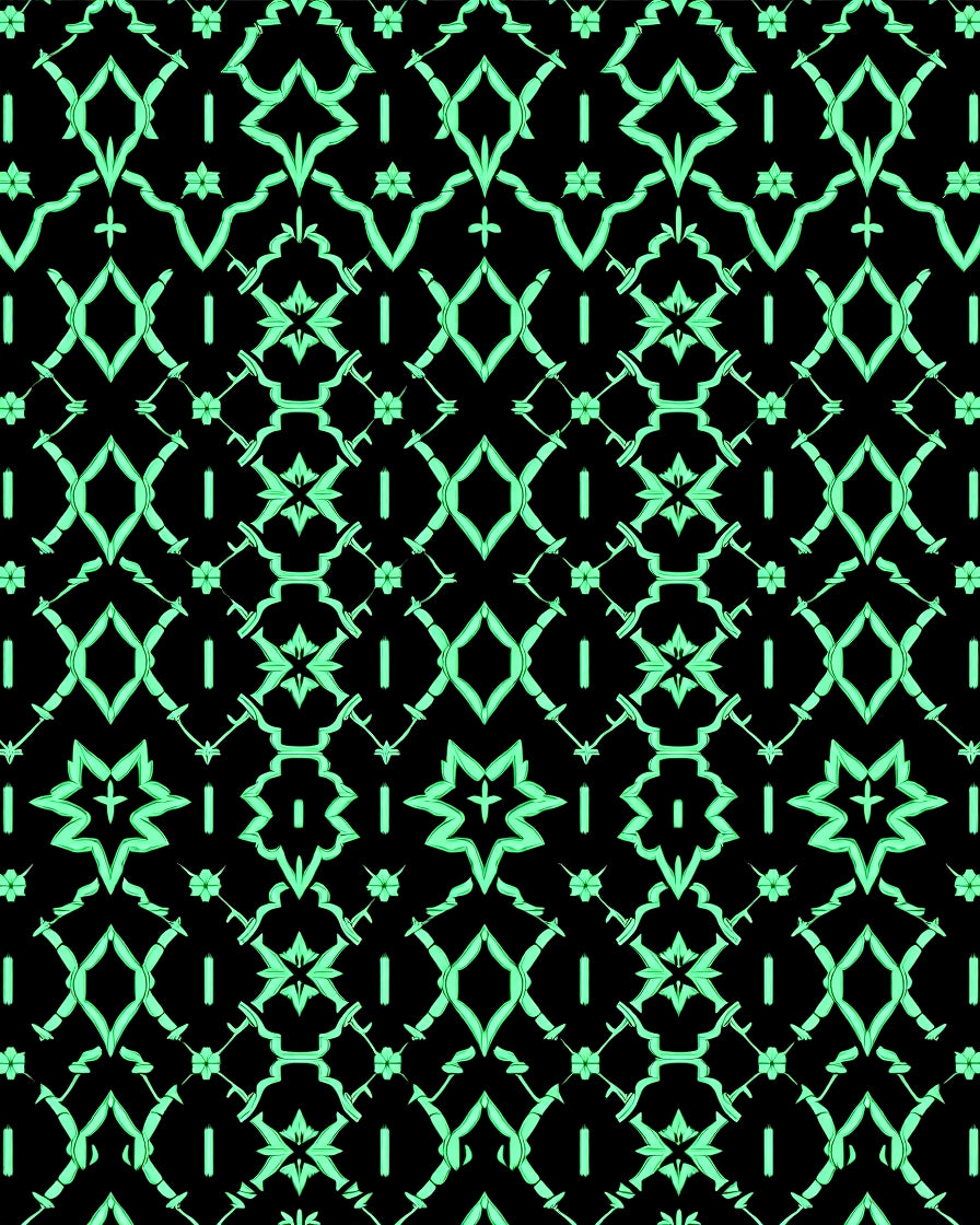 Mint Green Art Deco Lattice Rug
