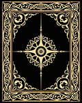 Black Gold Ornate Art Nouveau Rug