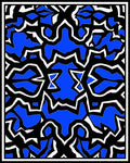 Bold Blue Abstract Fractal Mirror Rug