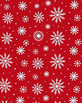 Festive Red White Snowflake Scatter Rug