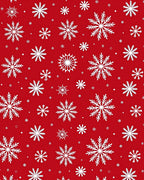 Festive Red White Snowflake Scatter Rug