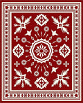 Crimson and Cream Mandala Flourish Rug
