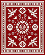 Crimson and Cream Mandala Flourish Rug