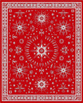 Vibrant Red Starburst Medallion Rug