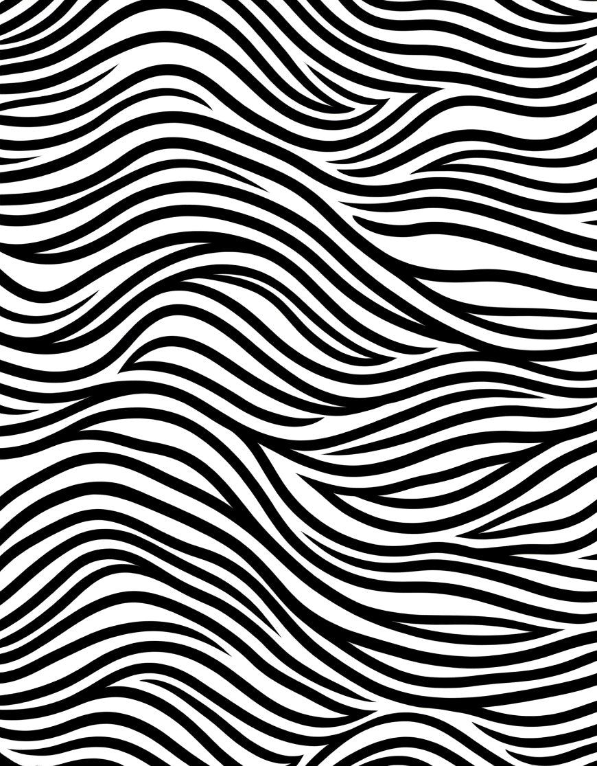 Black White Wavy Stripe Rug