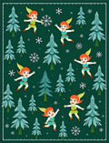 Christmas Elves and Pine Trees Rug