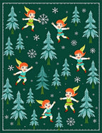 Christmas Elves and Pine Trees Rug