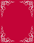 Crimson White Scrollwork Corner Border Rug