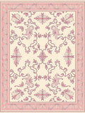 Pale Pink Vintage Floral Crest Rug