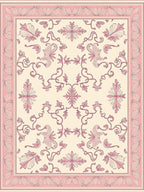 Pale Pink Vintage Floral Crest Rug