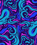 Vibrant Swirls Blue Pink Abstract Rug