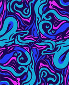Vibrant Swirls Blue Pink Abstract Rug