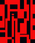 Bold Red Abstract Geometric Lines Rug