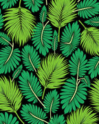 Vibrant Green Palm Frond Tropical Rug