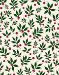 Green Leaf Red Berry Festive Rug