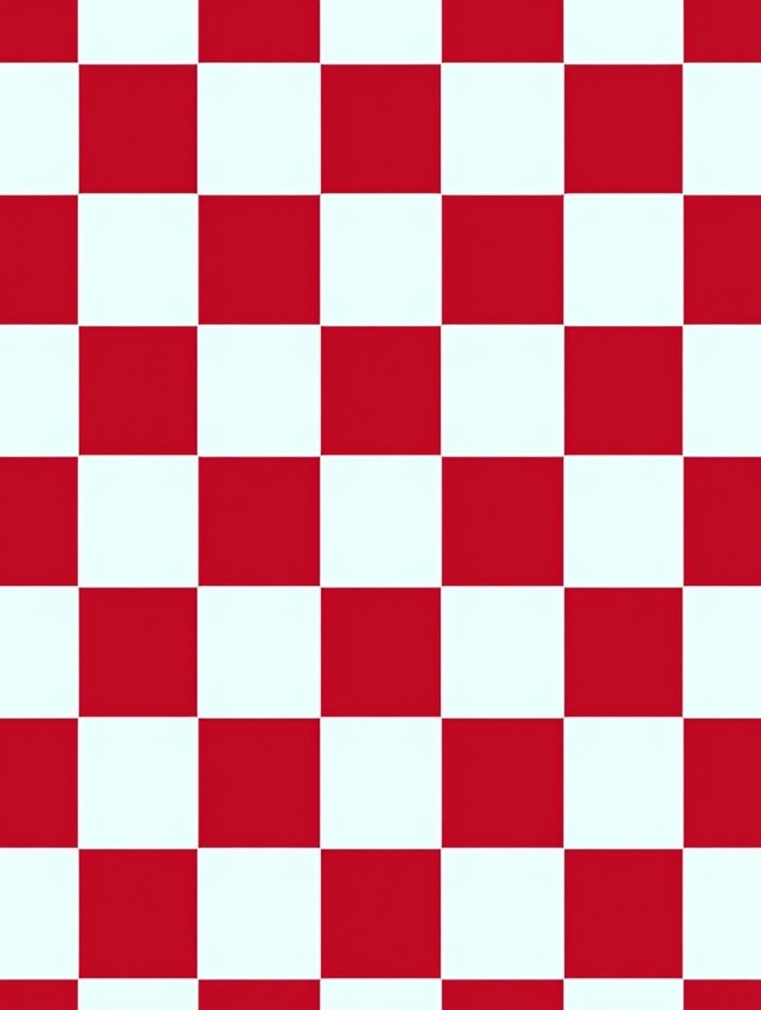 Classic Red White Checkerboard Rug