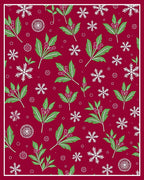 Winter Berries and Snowflakes Red Rug