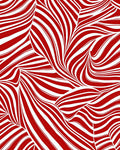 Crimson and White Wavy Stripes Rug