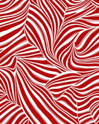 Crimson and White Wavy Stripes Rug