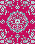 Vibrant Pink Floral Medallion Art Rug