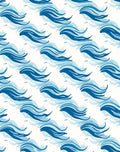 Coastal Blue Watercolor Wave Rug