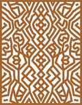 Terracotta Geometric Maze Abstract Rug