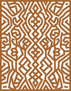 Terracotta Geometric Maze Abstract Rug