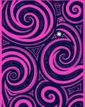 Vibrant Pink Swirls Dark Navy Rug