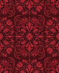 Deep Red Floral Mandala Rug