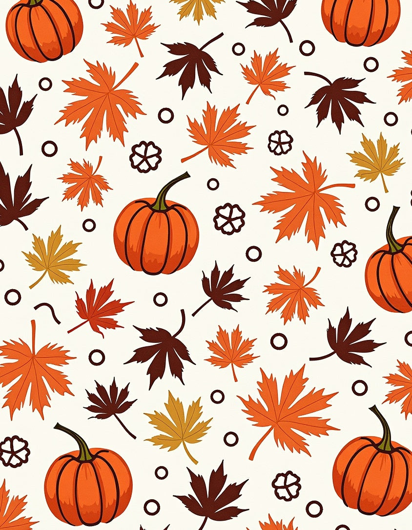 Autumn Pumpkin Maple Leaf Scatter Rug
