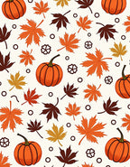 Autumn Pumpkin Maple Leaf Scatter Rug