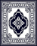 Deep Navy Classic Floral Medallion Rug