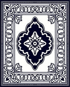 Deep Navy Classic Floral Medallion Rug