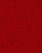 Crimson Swirl Abstract Terrain Rug