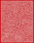 Crimson White Abstract Swirl Rug