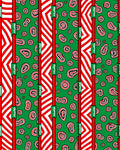 Green Red And White Abstract Shapes Rug